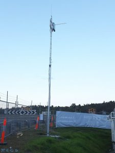 Installed 10M freestanding hinged mast